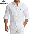 Lacoste – Chemise homme avec poche poitrine et manches longues | 1 acheté = 1 offert