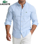 Lacoste – Chemise homme avec poche poitrine et manches longues | 1 acheté = 1 offert