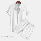 Tommy – Ensemble d’été pour homme avec chemise à manches courtes et short | 1 acheté = 1 offert