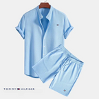 Tommy – Ensemble d’été pour homme avec chemise à manches courtes et short | 1 acheté = 1 offert