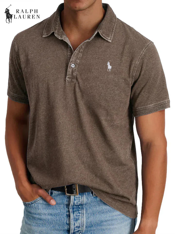 Polo en mesh extensible coupe slim personnalisée Ralph - 1 acheté,  1 offert