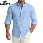 Lacoste – Chemise homme avec poche poitrine et manches longues | 1 acheté = 1 offert