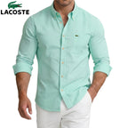 Lacoste – Chemise homme avec poche poitrine et manches longues | 1 acheté = 1 offert