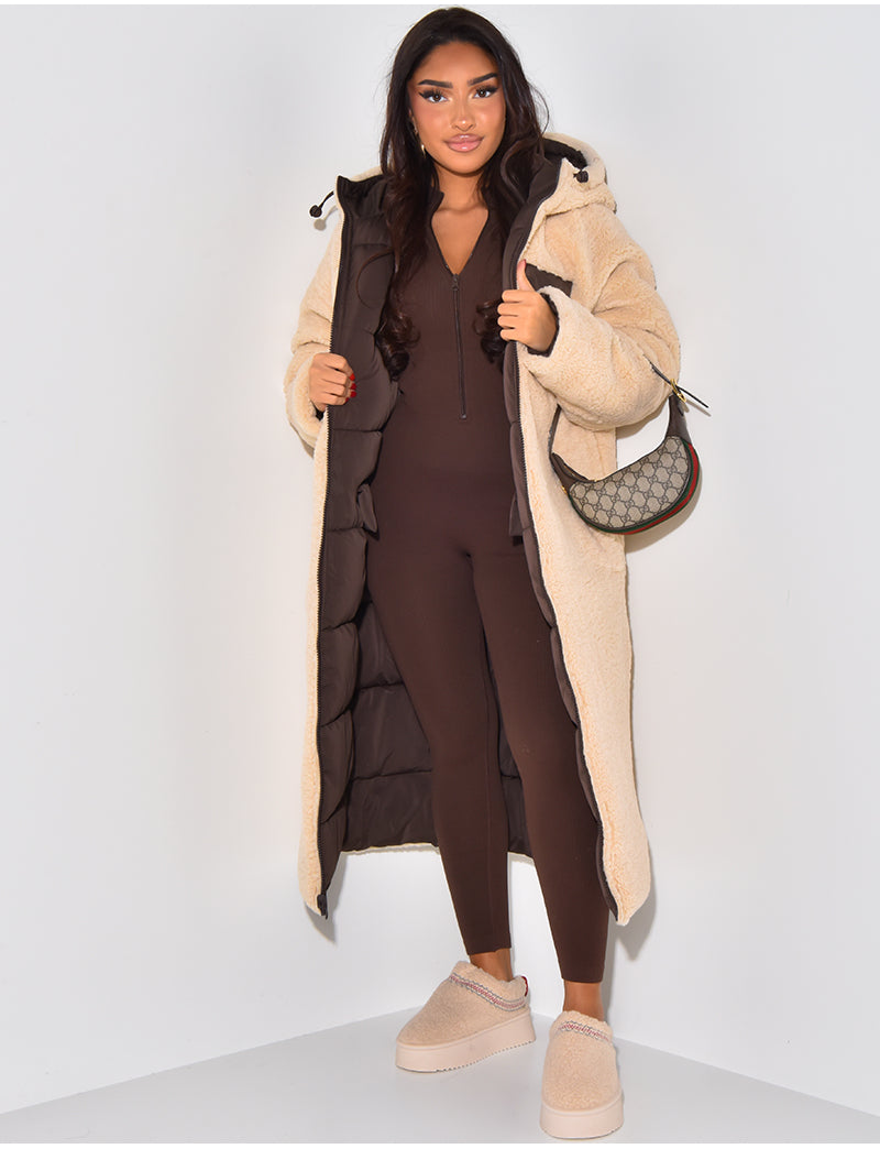 Valérie™ | Manteau d'Hiver Réversible avec Doublure Teddy
