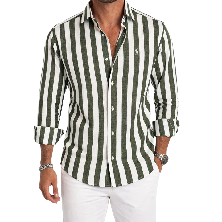 Ralph Chemise casual en lin rayée premium - 1 achetée,  1 offerte