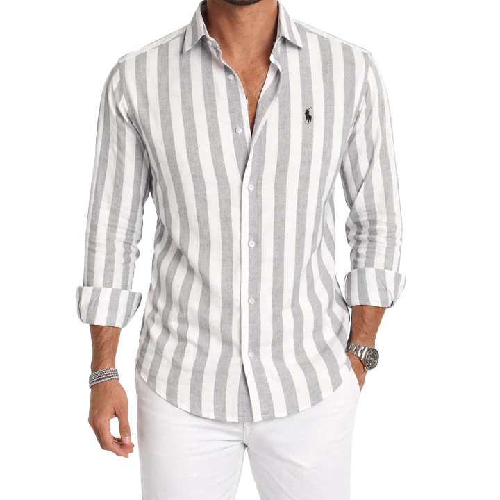 Ralph Chemise casual en lin rayée premium - 1 achetée,  1 offerte