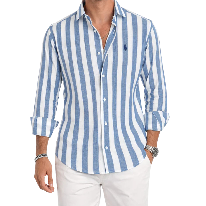 Ralph Chemise casual en lin rayée premium - 1 achetée,  1 offerte